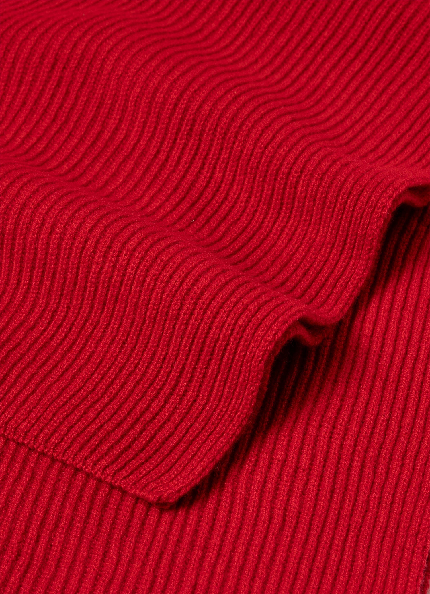 Men's Cashmere Ribbed Scarf in Ruby Red