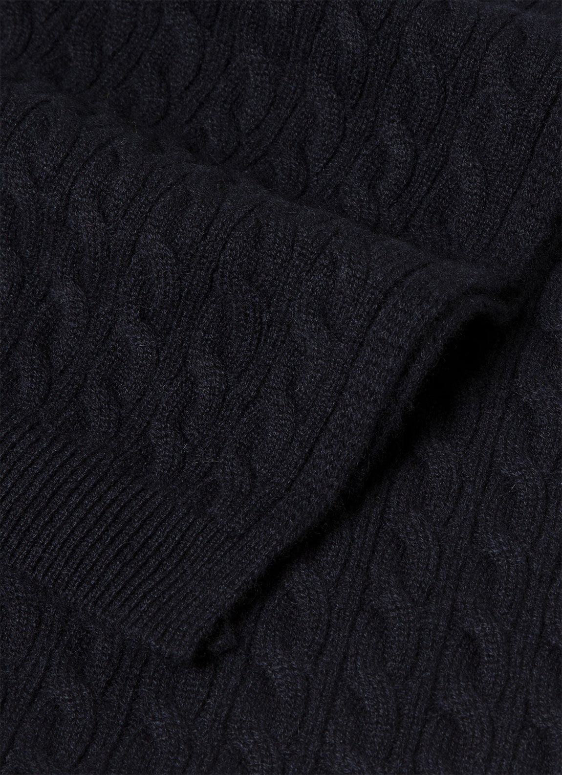 Men's Cashmere Cable Scarf in Navy