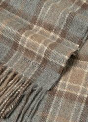 Men's Cashmere Scarf in Sandstone Check