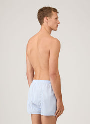 Men's Classic Boxer Short in Light Blue Micro Gingham