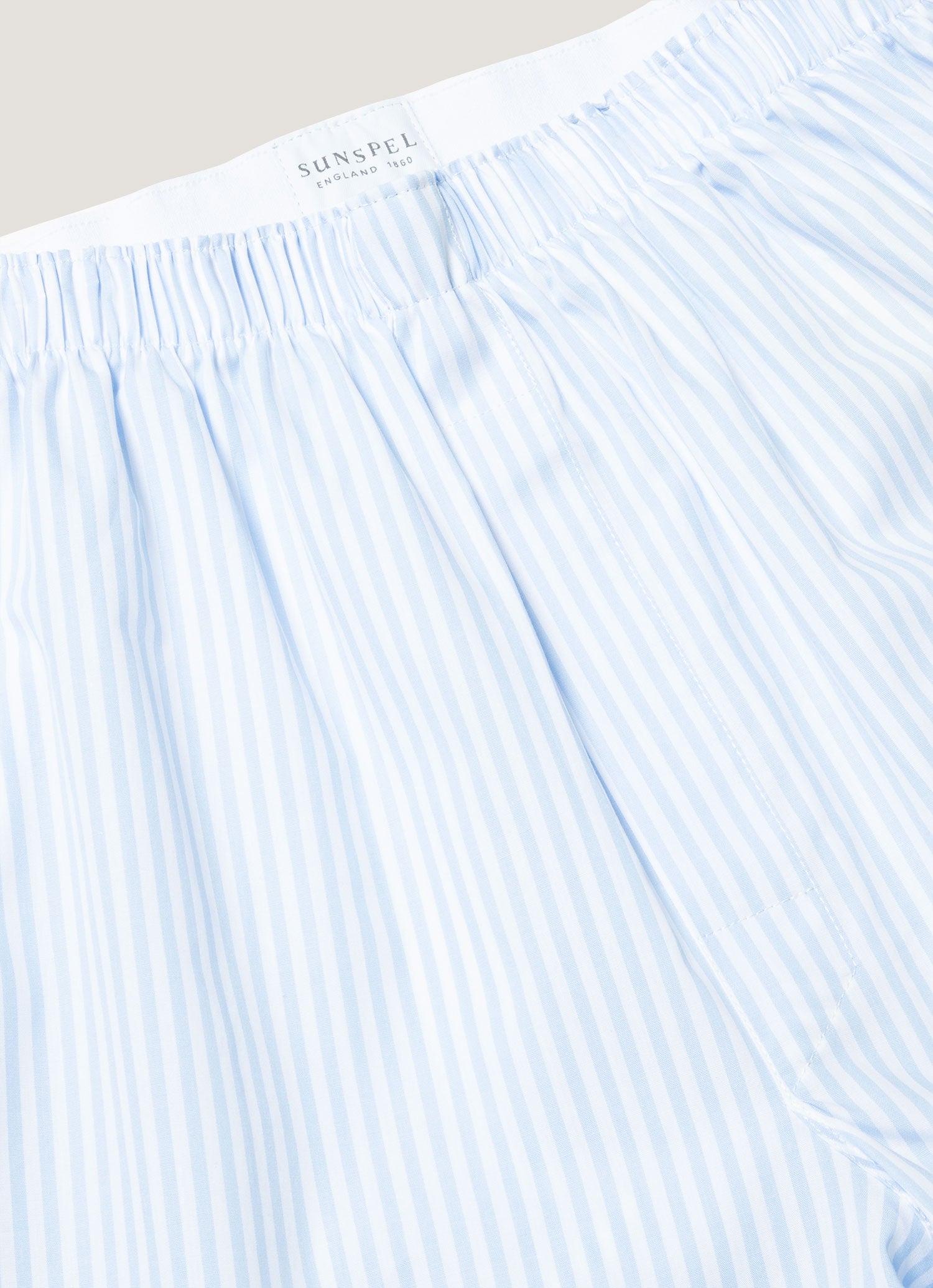 Men's Classic Boxer Short in White/Light Blue