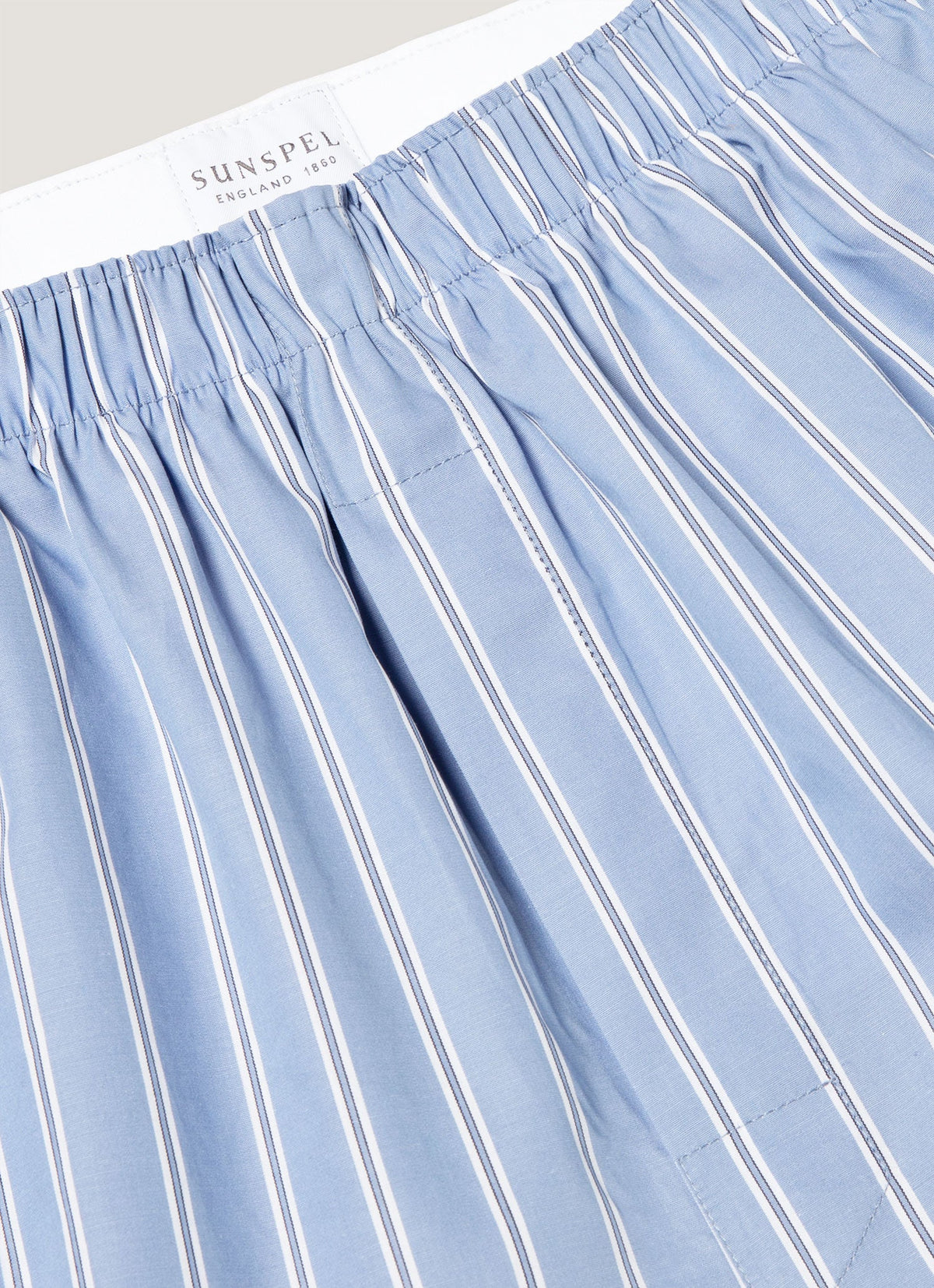 Men's Classic Boxer Short in Mid Blue Wide Stripe