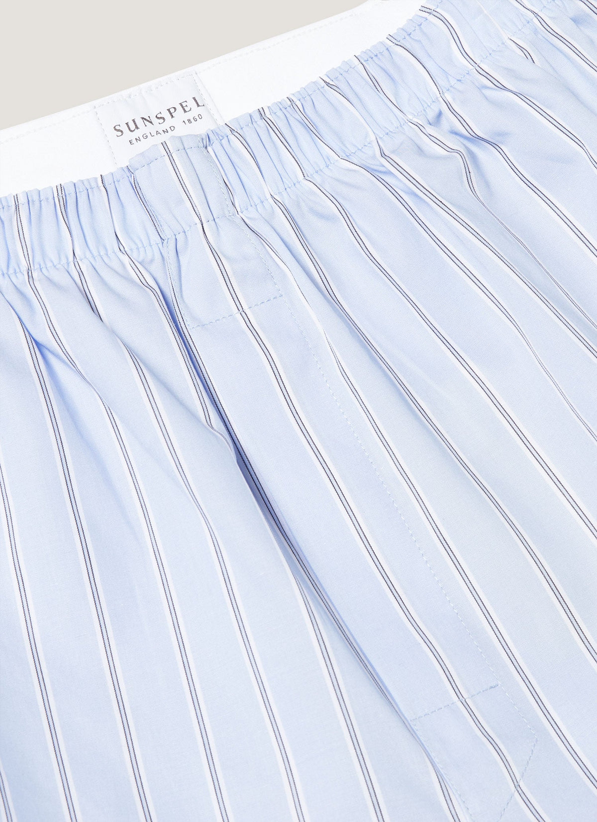 Men's Classic Boxer Short in Light Blue Wide Stripe