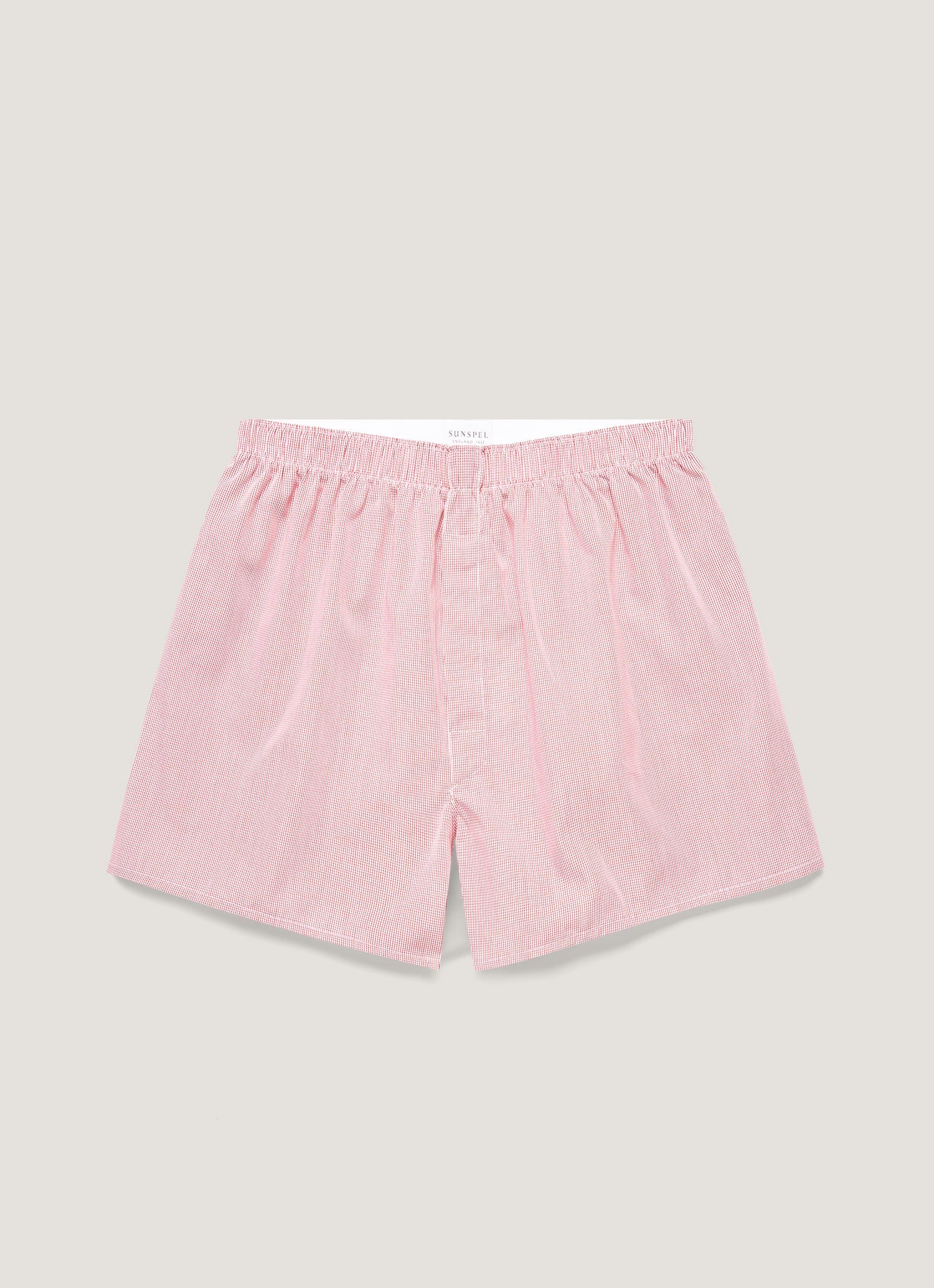 Men's Classic Boxer Short in Red Micro Gingham