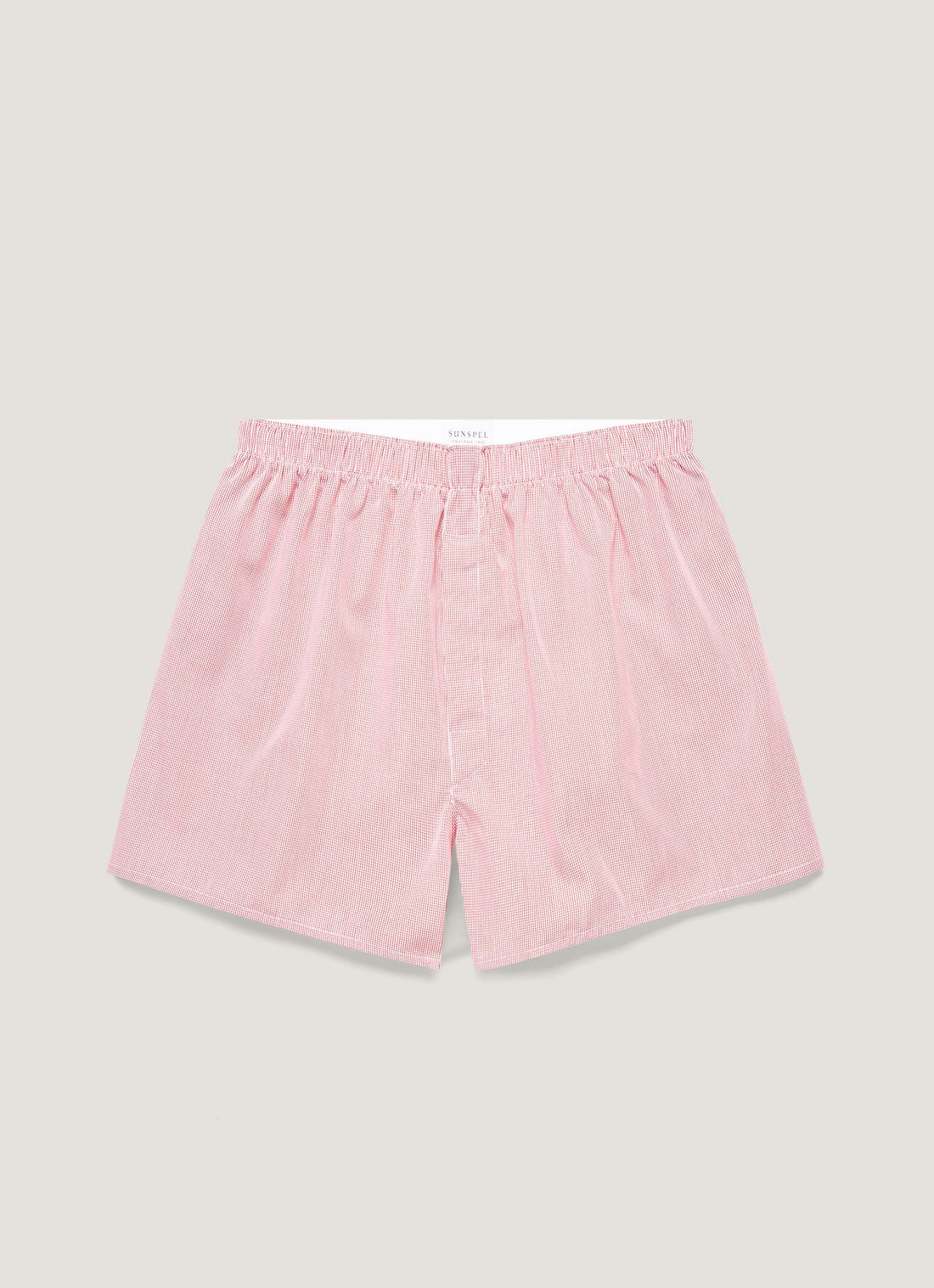 Men's Classic Boxer Short in Red Micro Gingham