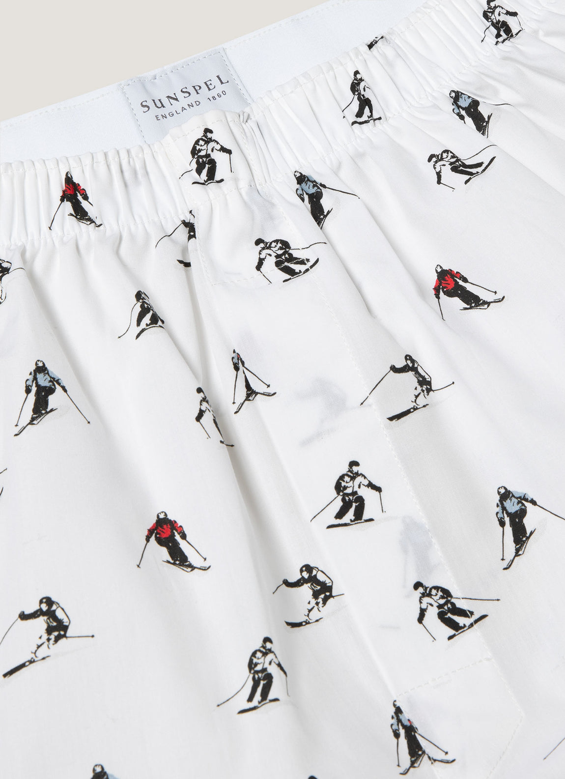 Men's Classic Boxer Short in White Ski Print