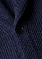 Men's Lambswool Cashmere Shawl Cardigan in Navy
