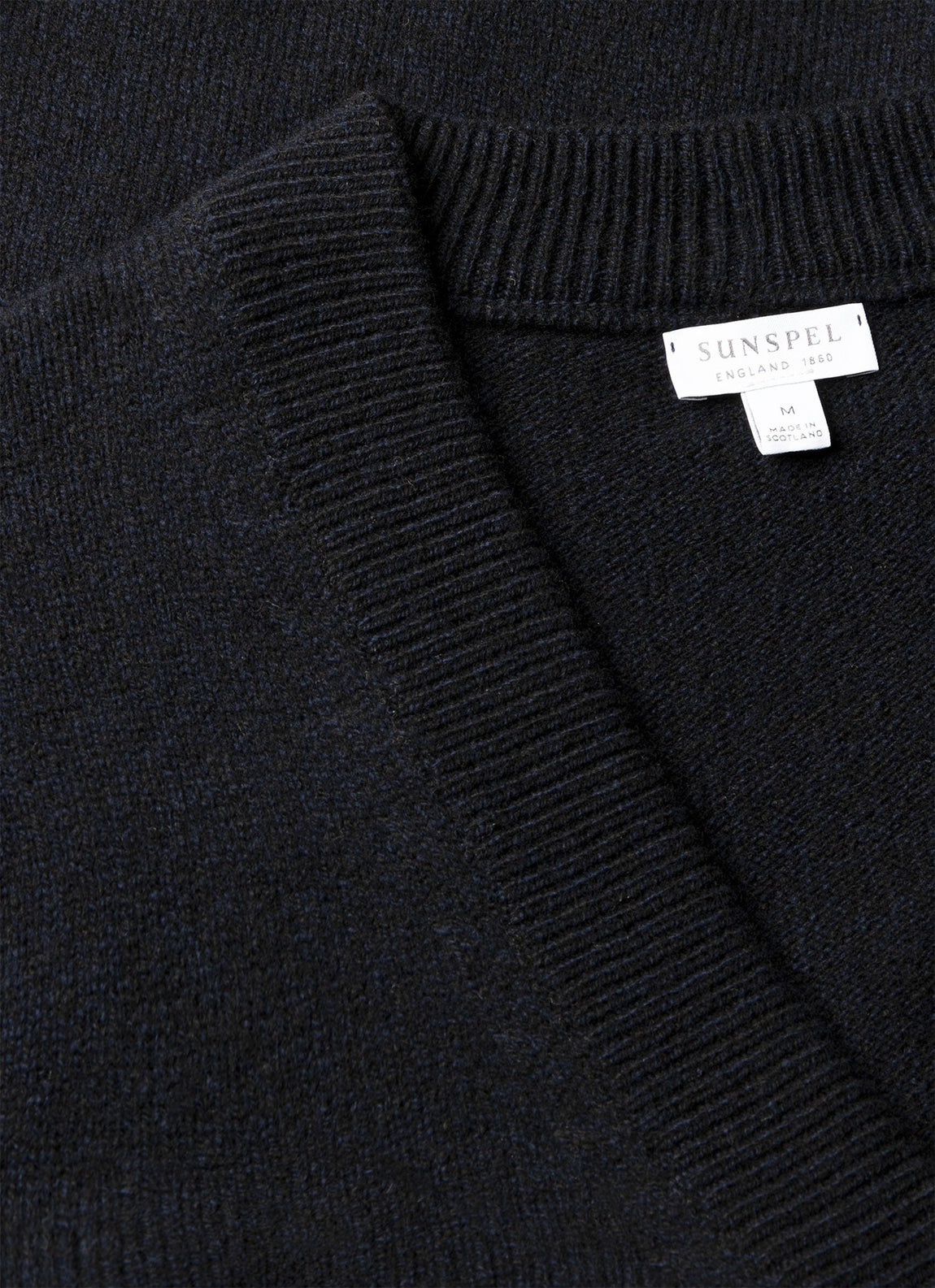 Men's Lambswool Cardigan in Dark Navy Mouline