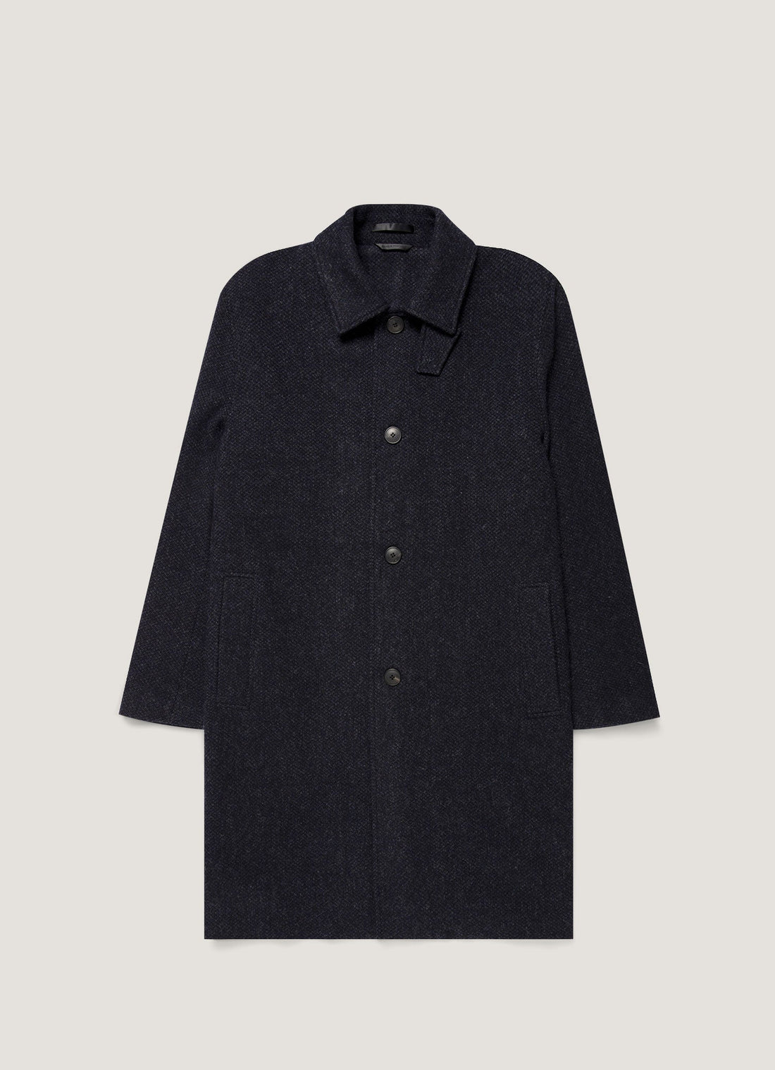 Men's Tweed Overcoat in Navy Tweed