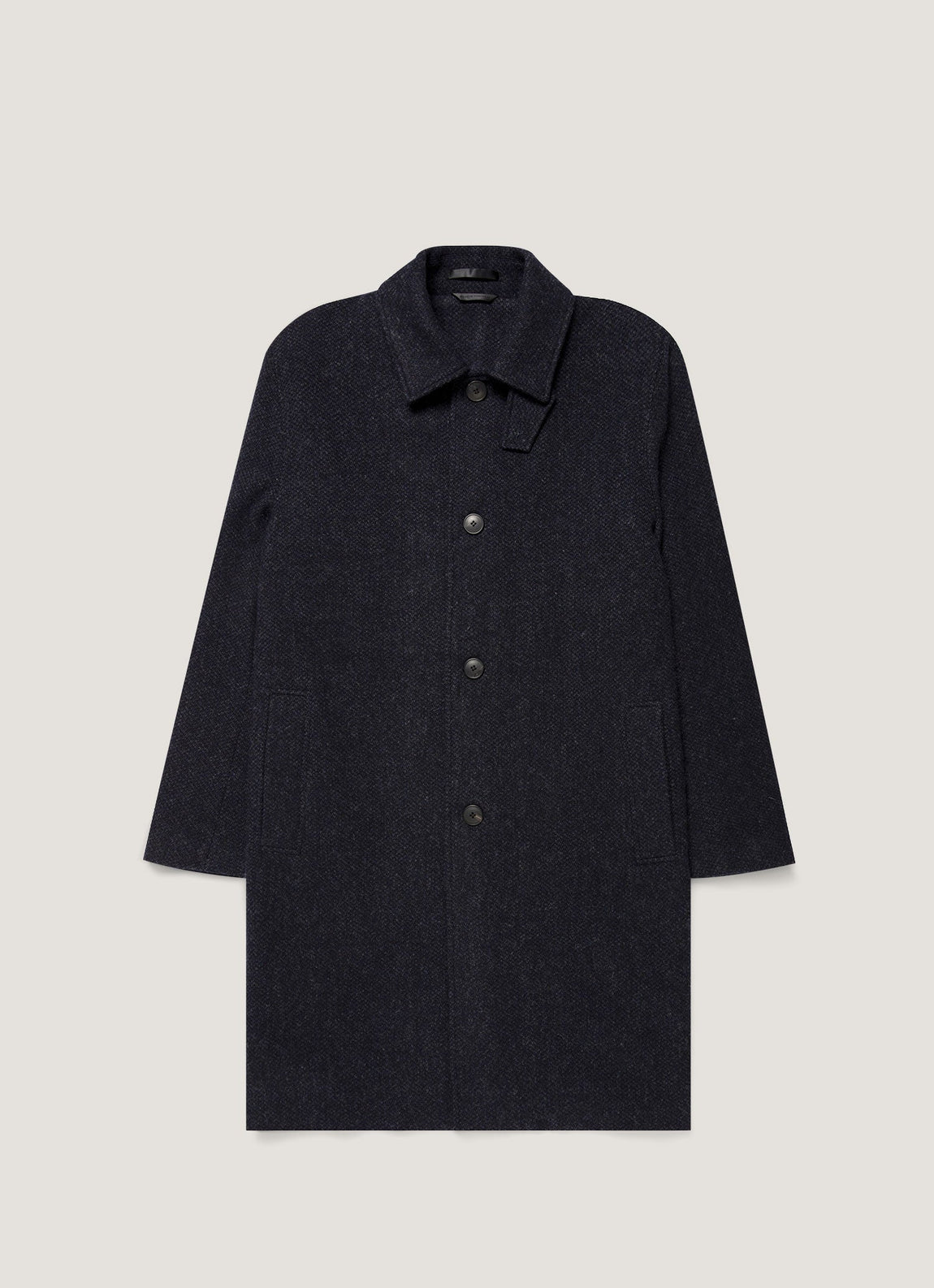 Men's Tweed Overcoat in Navy Tweed