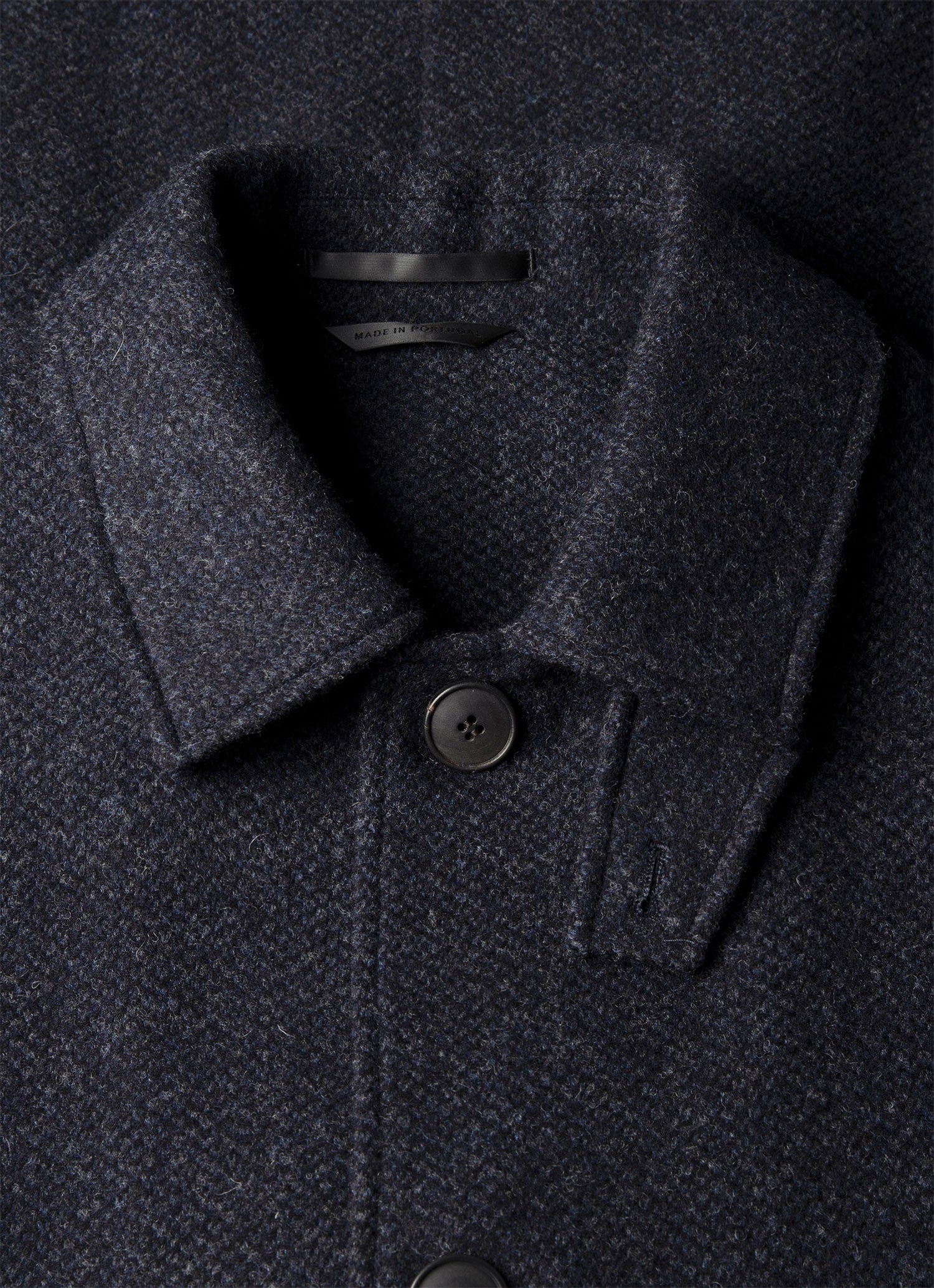 Men's Tweed Overcoat in Navy Tweed
