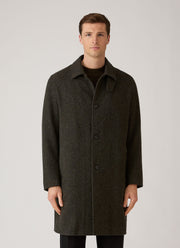 Men's Tweed Overcoat in Loden Green