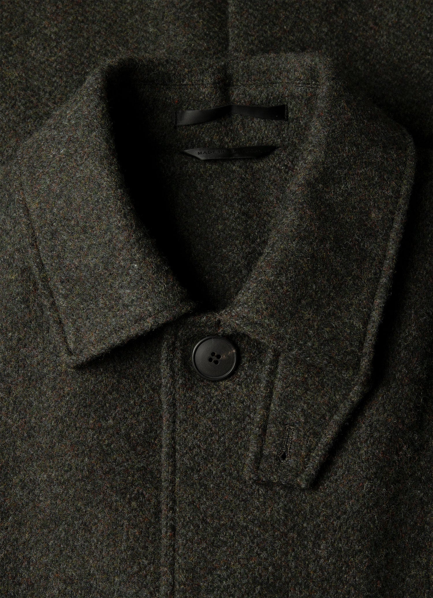 Men's Tweed Overcoat in Loden Green