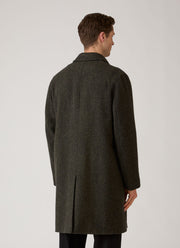 Men's Tweed Overcoat in Loden Green