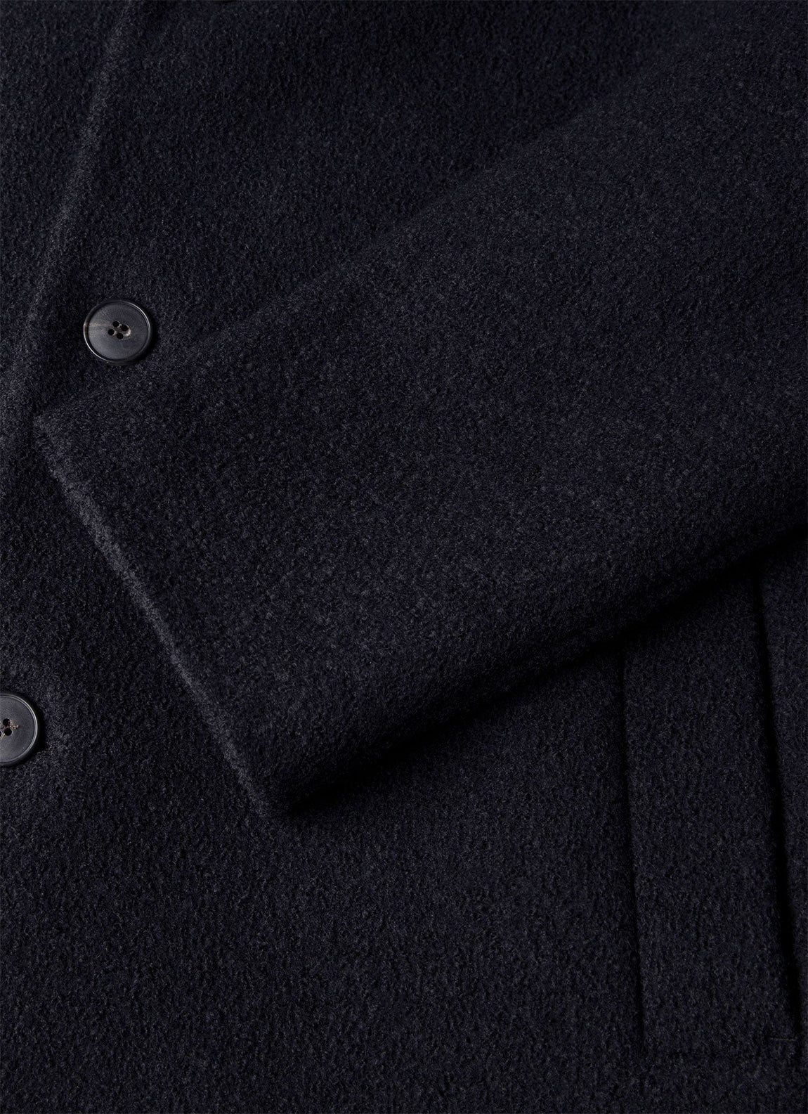 Men's Heavy Boiled Wool Jersey Overcoat in Navy