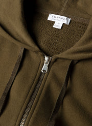 Men's Loopback Zip Hoodie in Loden Green