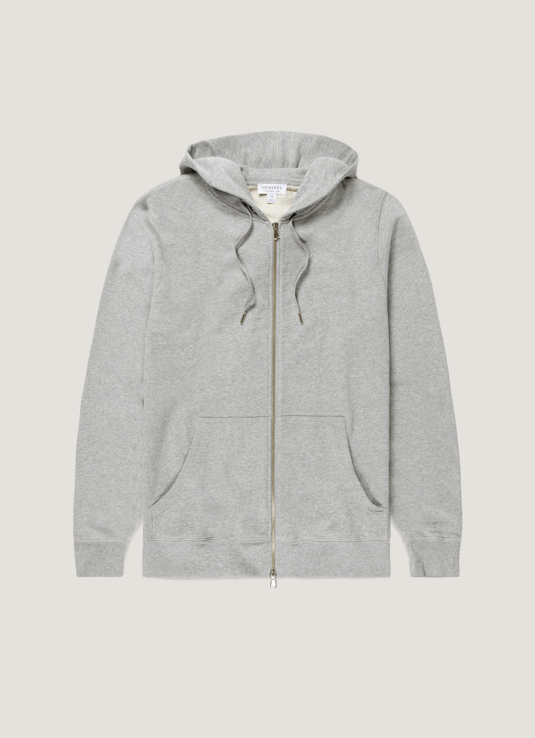 Men's Loopback Zip Hoodie in Grey Melange
