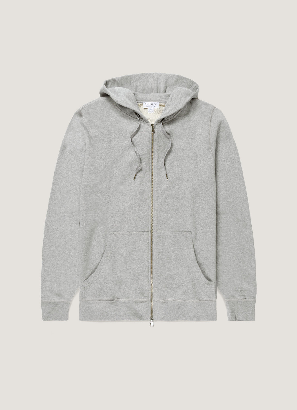 Men's Loopback Zip Hoodie in Grey Melange