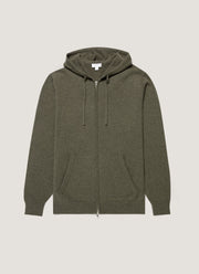 Men's Cashmere Hoodie in Khaki