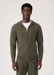 Men's Cashmere Hoodie in Khaki