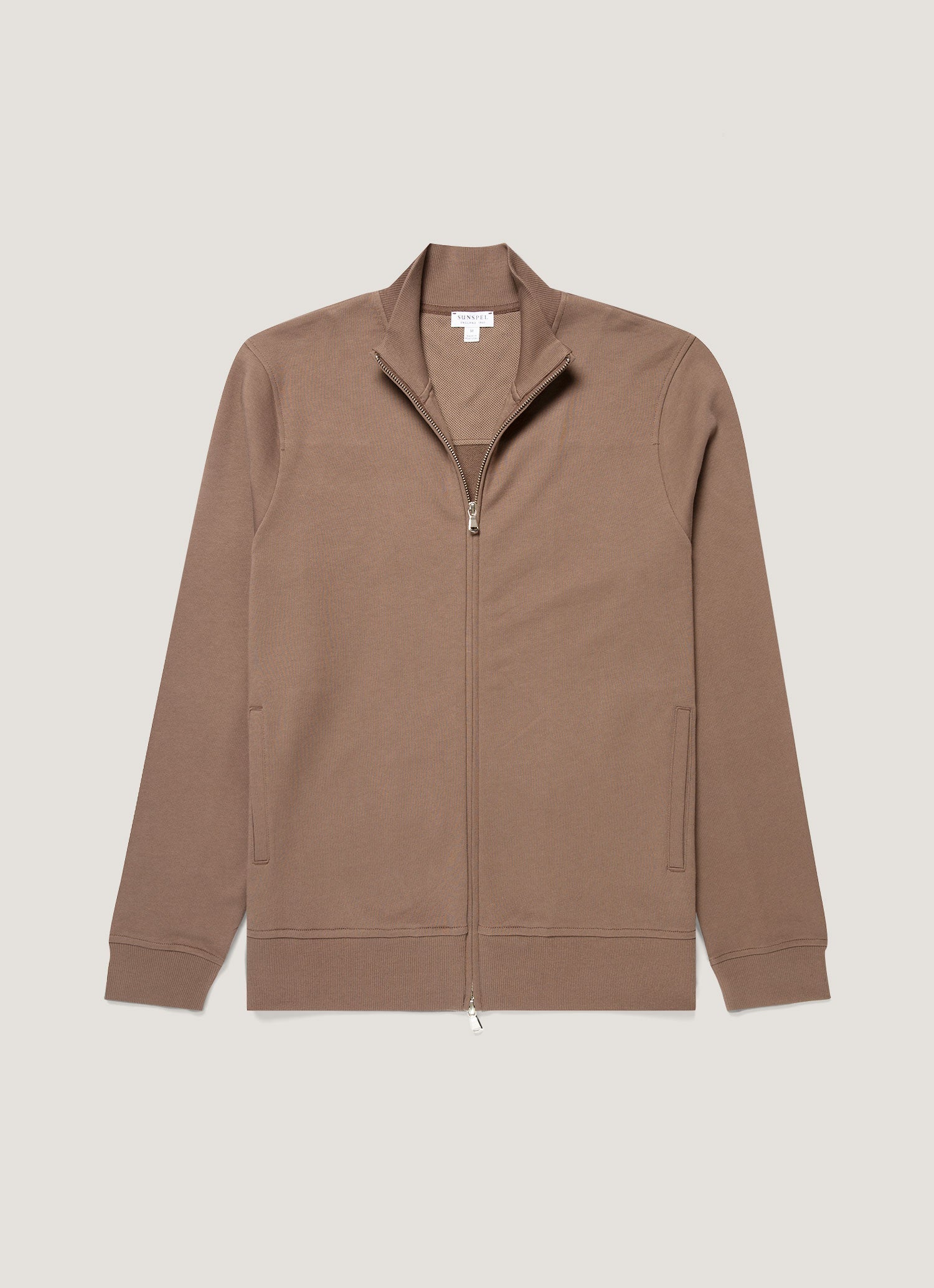 Men's Supima Loopback Zip Sweatshirt in Dark Cedar