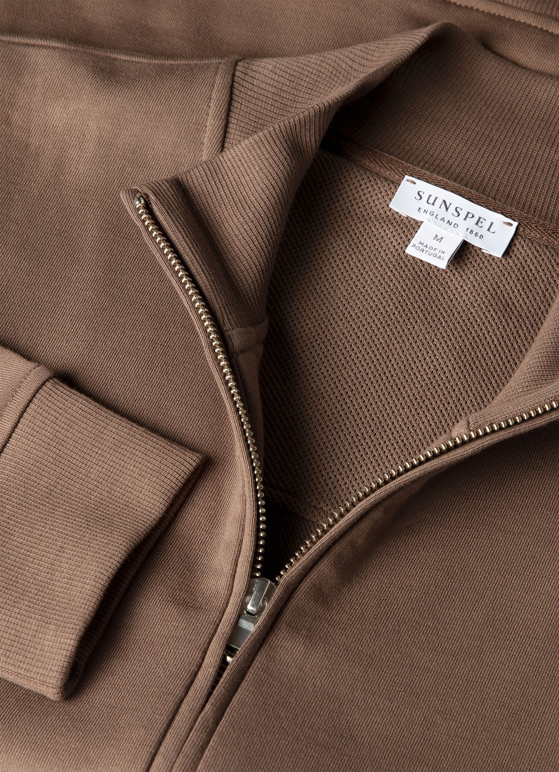 Men's Supima Loopback Zip Sweatshirt in Dark Cedar