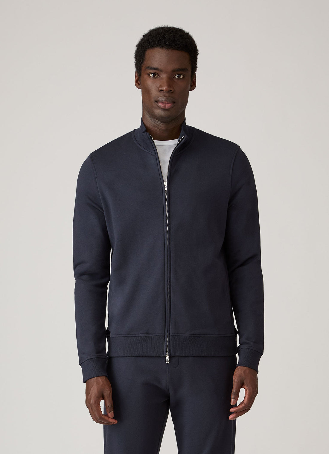 Men's Supima Loopback Zip Sweatshirt in Midnight Navy