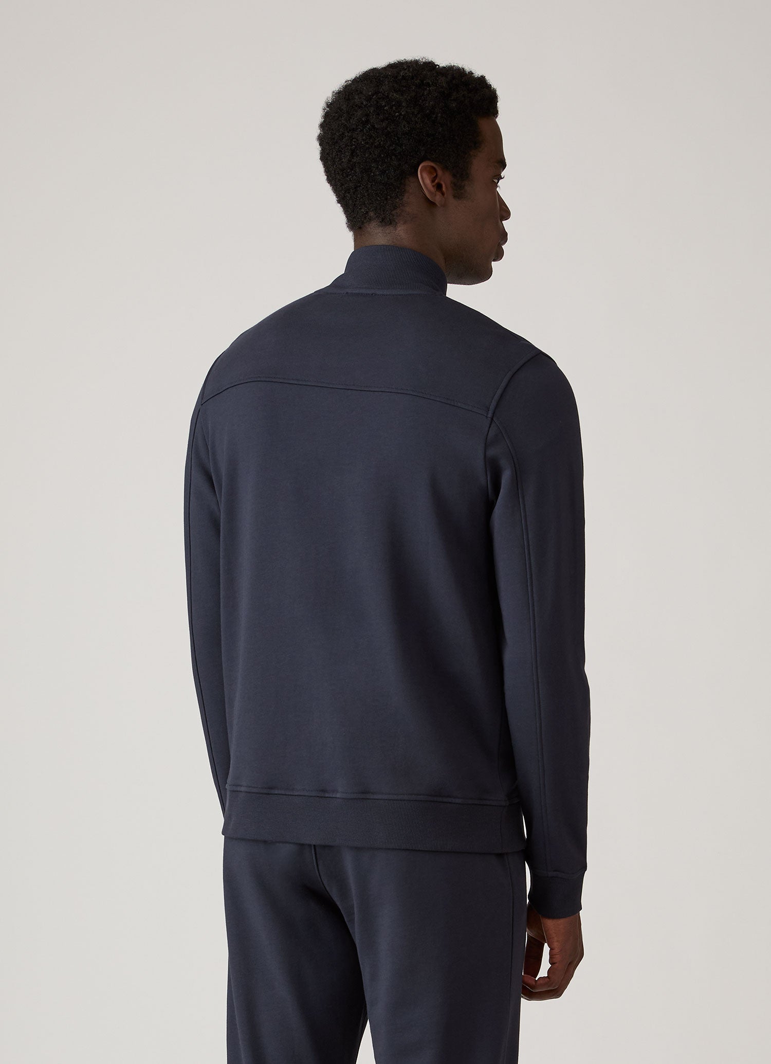 Men's Supima Loopback Zip Sweatshirt in Midnight Navy