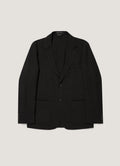 Men's Textured Wool Blazer in Dark Charcoal Melange