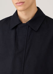 Men's Wool Cashmere Flannel Field Jacket in Navy