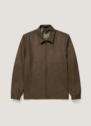 Men's Boiled Wool Harrington Jacket in Loden Green