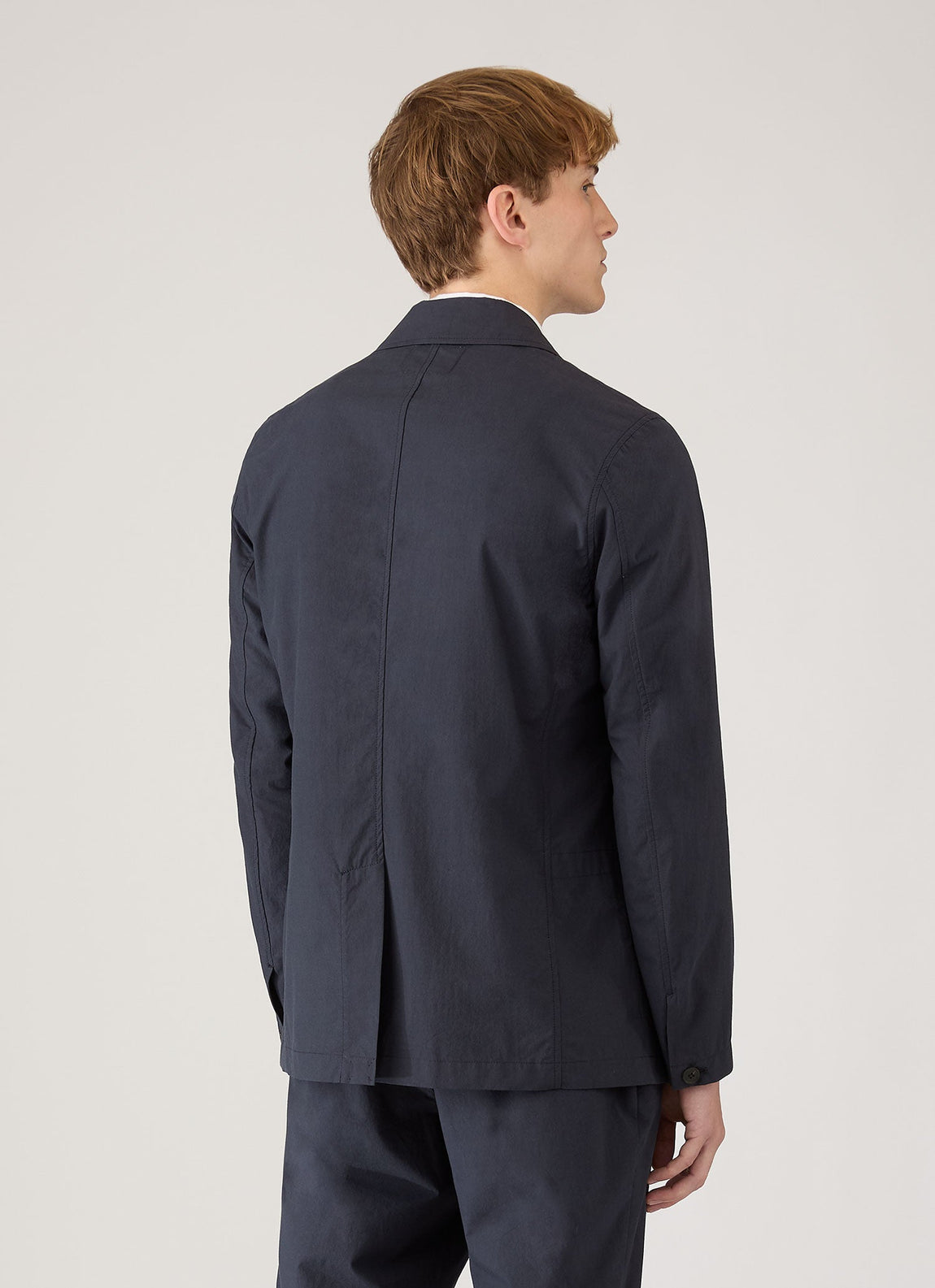 Men's Lightweight Cotton Poplin Blazer in Navy