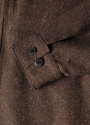 Men's Donegal Tweed Zip Jacket in Dark Brown Melange