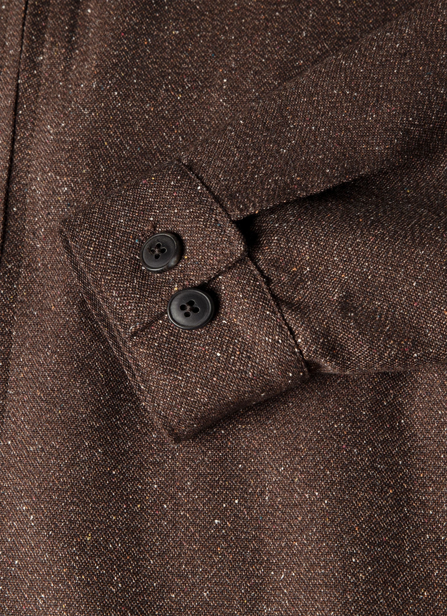 Men's Donegal Tweed Zip Jacket in Dark Brown Melange