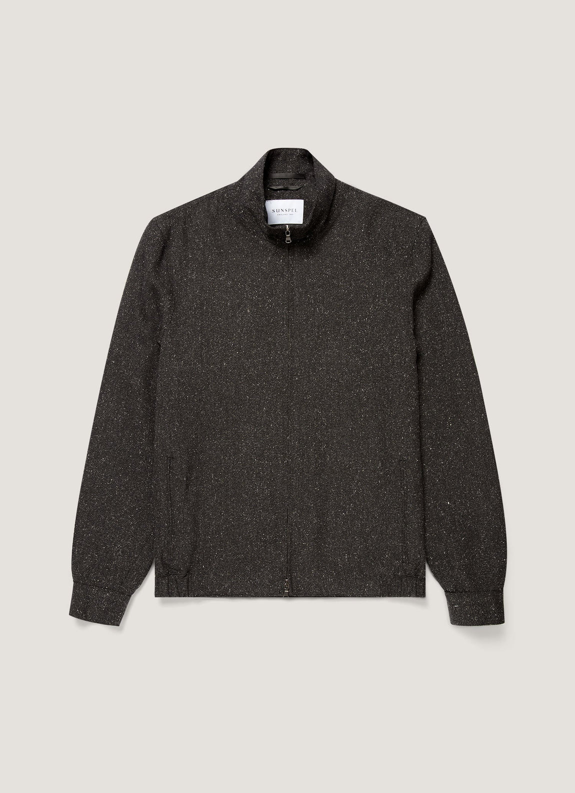 Men's Donegal Tweed Zip Jacket in Anthracite Melange