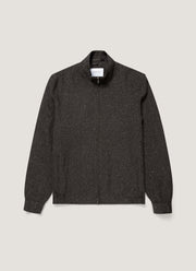 Men's Donegal Tweed Zip Jacket in Anthracite Melange