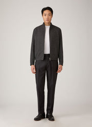 Men's Donegal Tweed Zip Jacket in Anthracite Melange