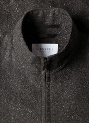 Men's Donegal Tweed Zip Jacket in Anthracite Melange