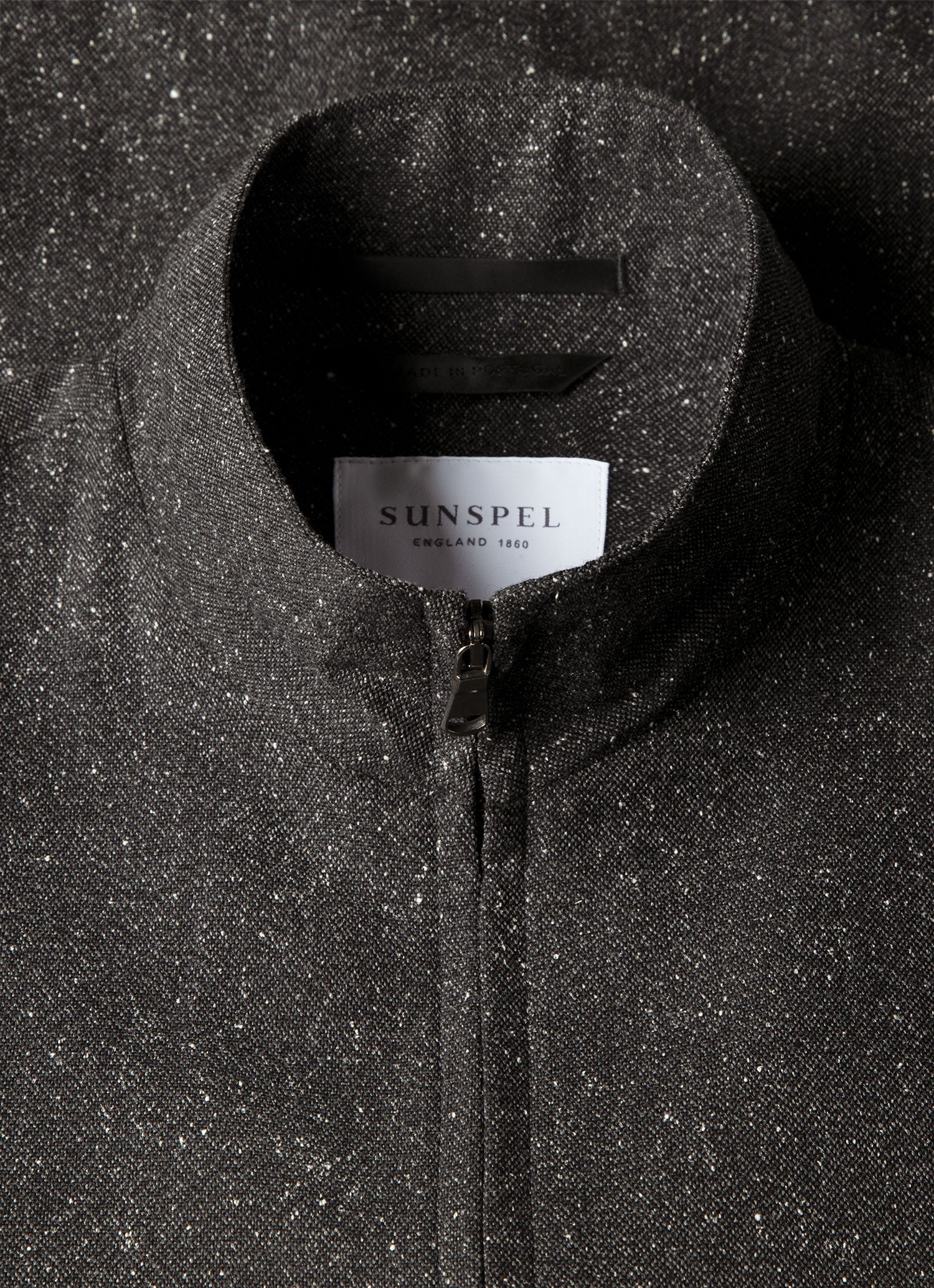 Men's Donegal Tweed Zip Jacket in Anthracite Melange