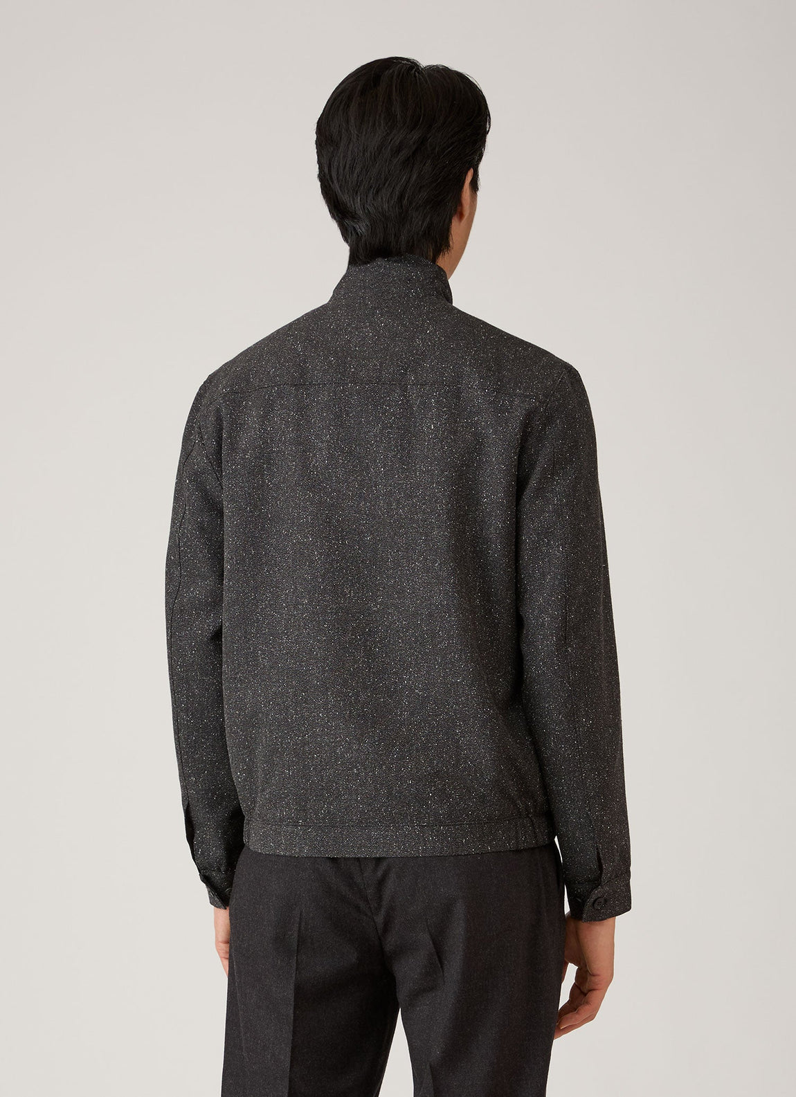 Men's Donegal Tweed Zip Jacket in Anthracite Melange