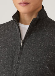 Men's Donegal Tweed Zip Jacket in Anthracite Melange