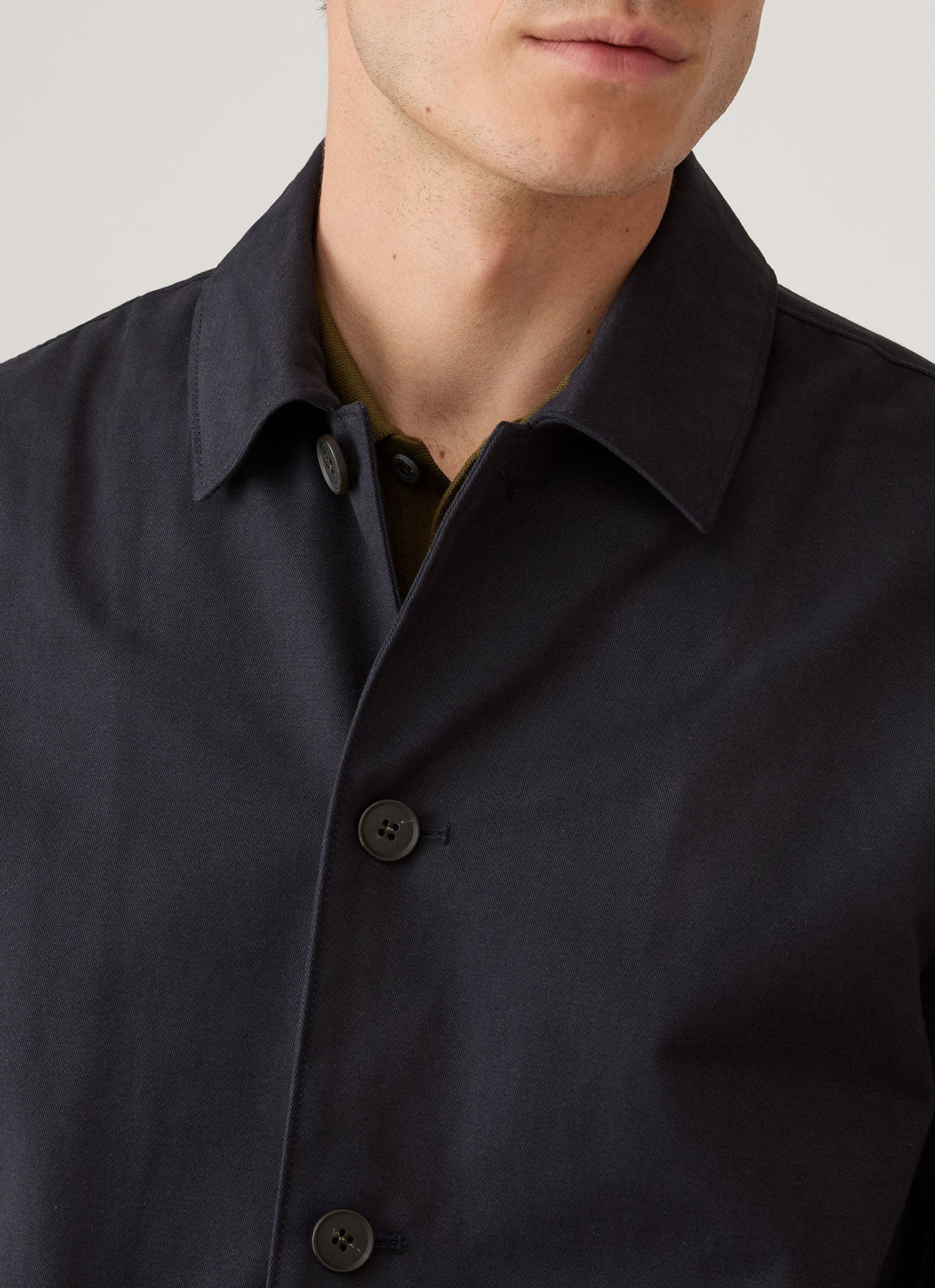 Men's Cotton Drill Chore Jacket in Navy