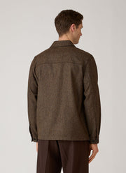 Men's Wool Twill Chore Jacket in Loden Green Melange