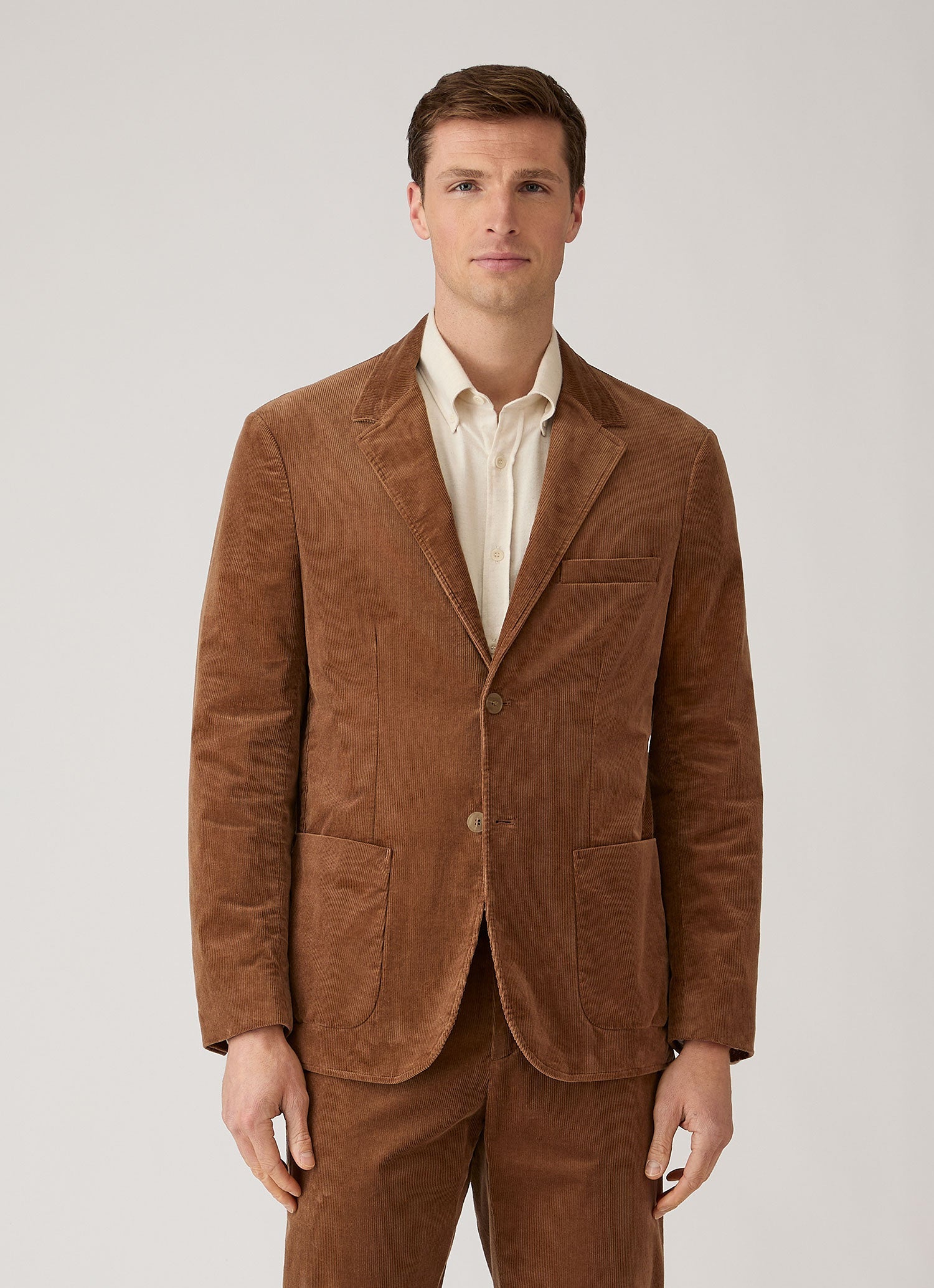 Men's Corduroy Blazer in Dark Beige