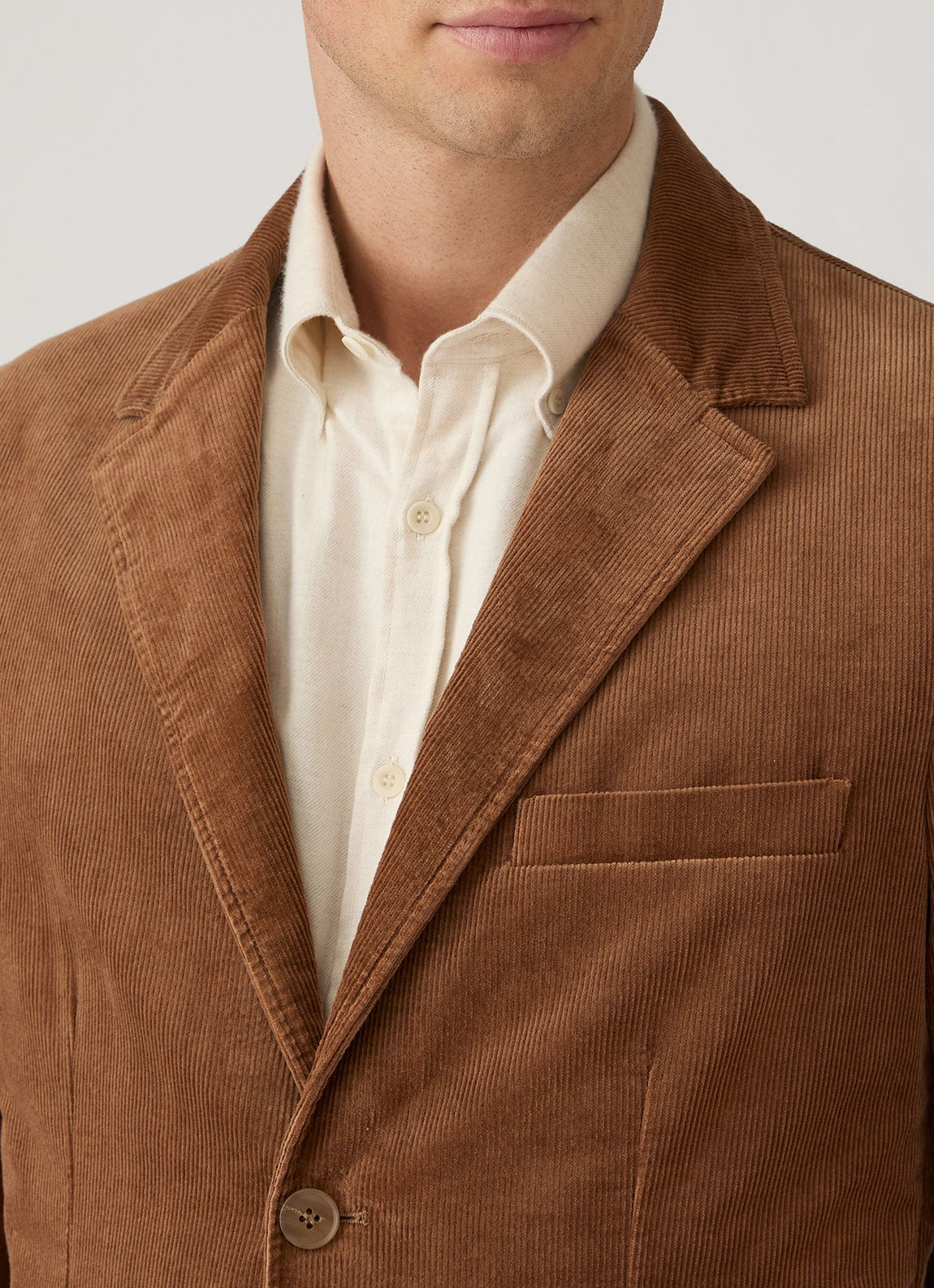 Men's Corduroy Blazer in Dark Beige