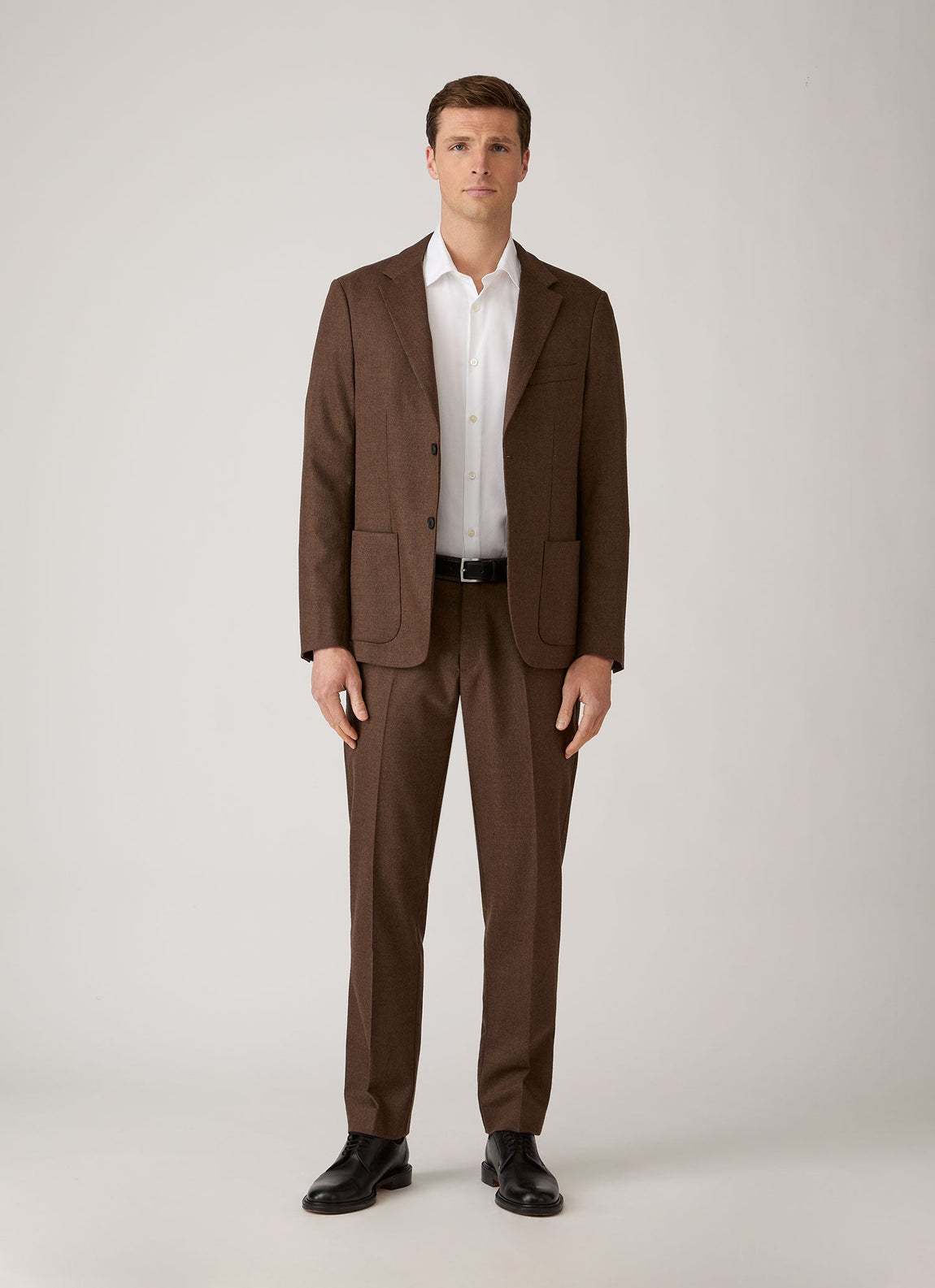 Men's Wool Cashmere Flannel Blazer in Light Brown Melange