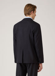 Men's Wool Cashmere Flannel Blazer in Navy