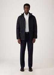 Men's Wool Cashmere Flannel Down Jacket in Navy