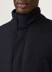 Men's Wool Cashmere Flannel Down Jacket in Navy
