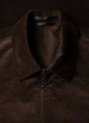 Men's Corduroy Harrington Jacket in Dark Chocolate